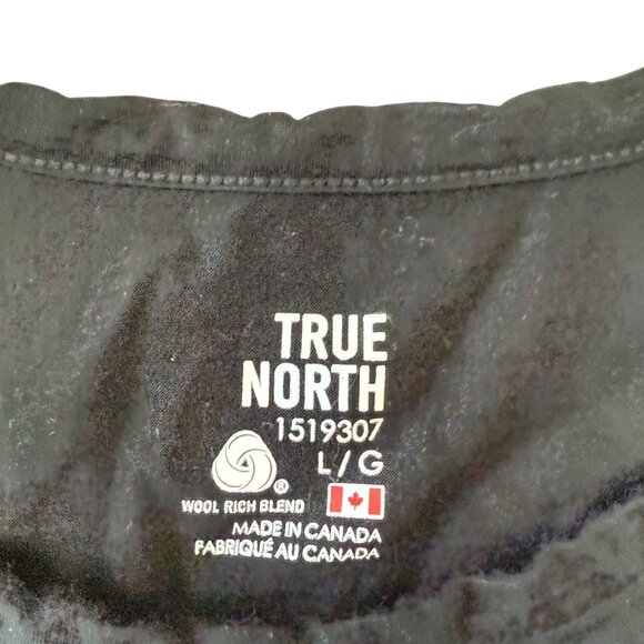 True North Baselayer Shirt Mens Large Outdoor Merino Wool Top Long Sleeve Black - Picture 3 of 4